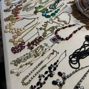 Jewelry Multi-Color Necklace Box Lot 6lbs Mixed Metals Beads Stones Boho Chunky